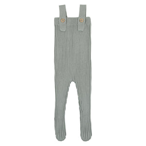 Knit ribbed longies - powder blue