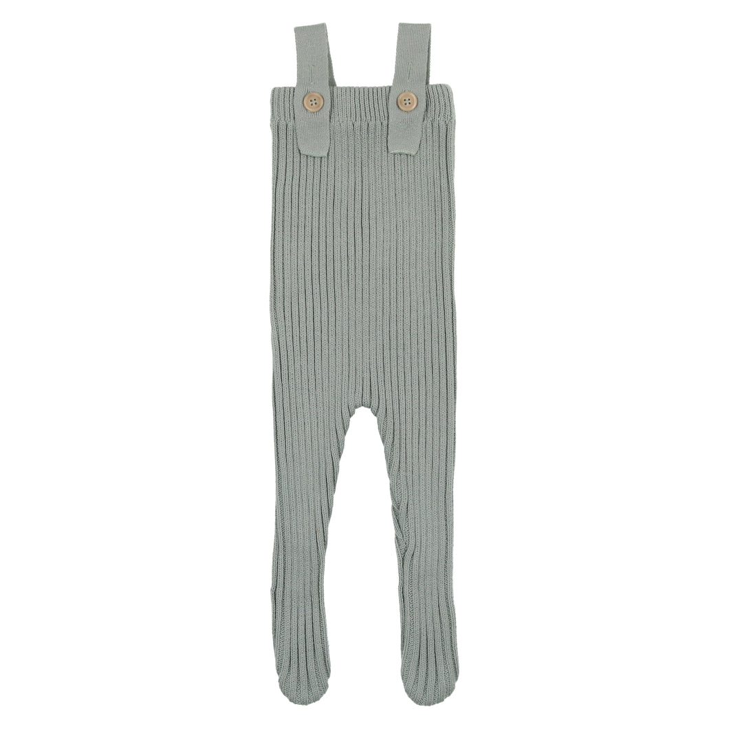 Knit ribbed longies - powder blue