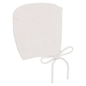 Pearl knit bonnet - white