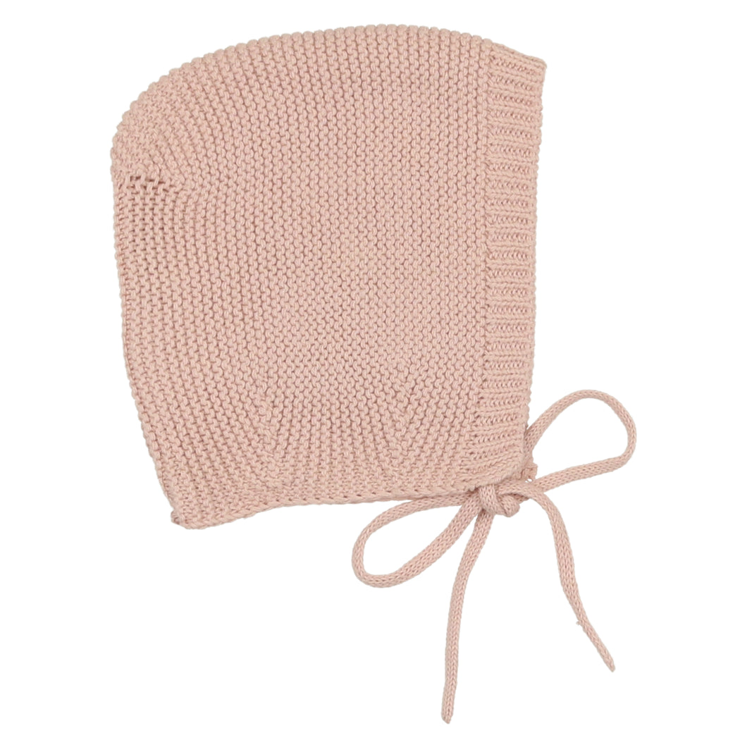 Pearl knit bonnet - old rose