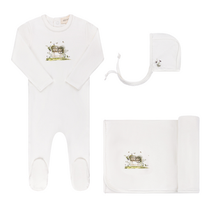 Watercolor cradle collection layette set - ivory girl