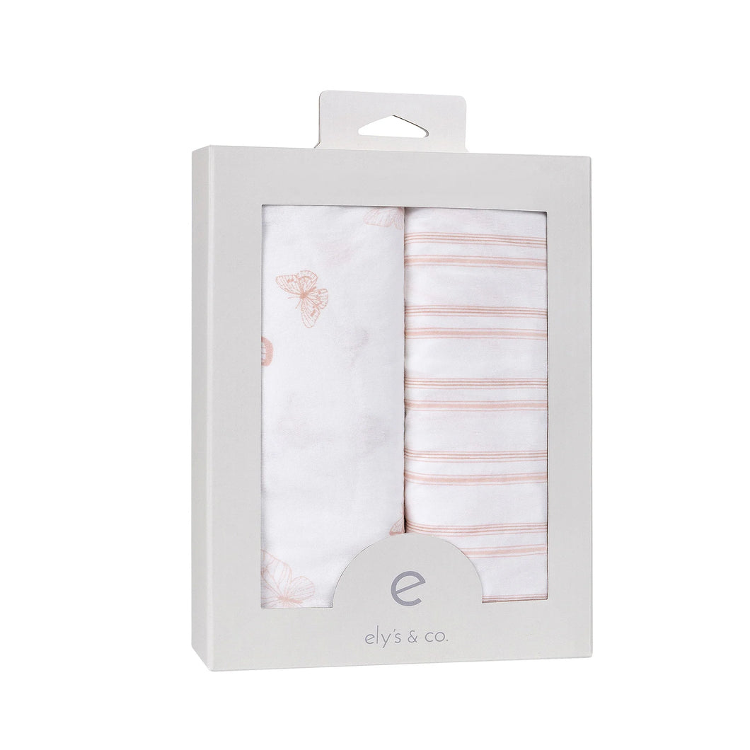 Butterfly and stripes 2 pack - Bassinet sheets