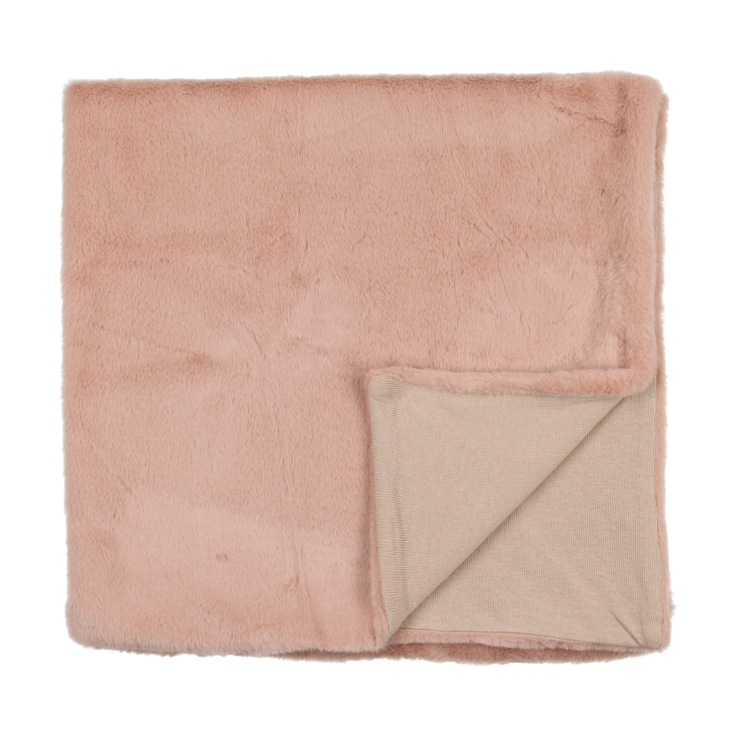 Fur marrow edge blanket - Pink 90x90 cm