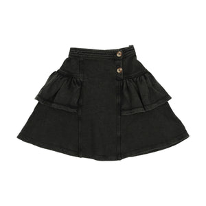 Denim ruffled skirt - Black wash