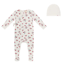 Load image into Gallery viewer, Ribbed flower footie and hat - Floral
