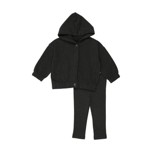 Hooded cardigan set - Black
