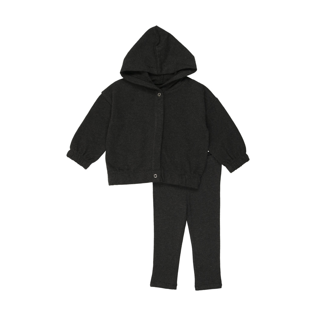 Hooded cardigan set - Black