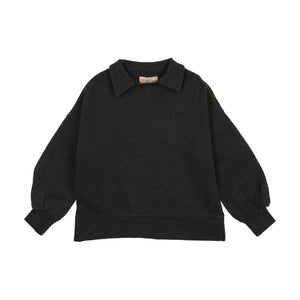 Raglan polo sweatshirt - Black