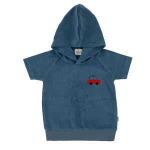 Terry shapes toddler hoodie top - blue