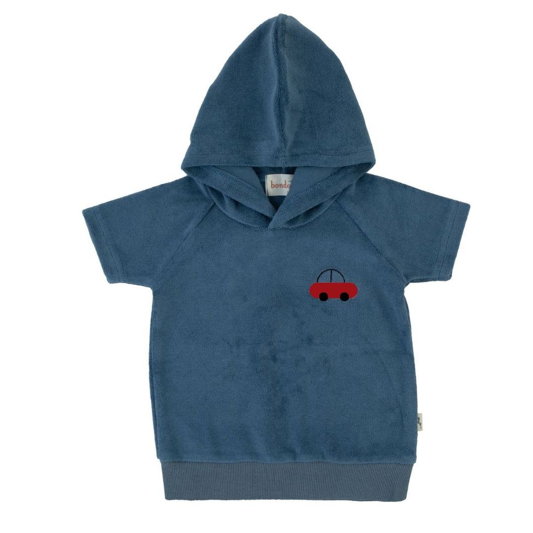 Terry shapes toddler hoodie top - blue
