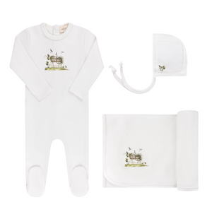 Watercolor cradle collection layette set - ivory boy
