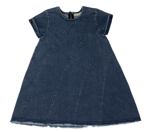 Stitch patch dress - Blue