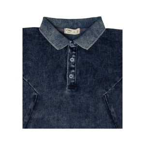 Denim long sleeve polo - Blue