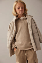 Load image into Gallery viewer, Soft mélange bamboo shirt jacket - Stone
