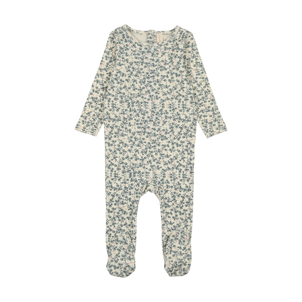 All over floral footie - slate