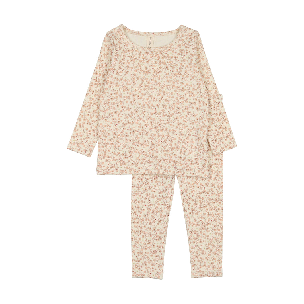 All over floral long sleeve set - mauve