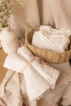 Load image into Gallery viewer, All things baby printed footie and bonnet - Chalk white girls
