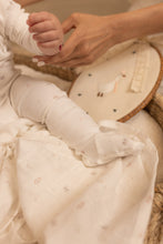 Load image into Gallery viewer, All things baby printed footie and bonnet - Chalk white girls
