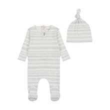 Load image into Gallery viewer, Alphastripes footie and beanie - boys print

