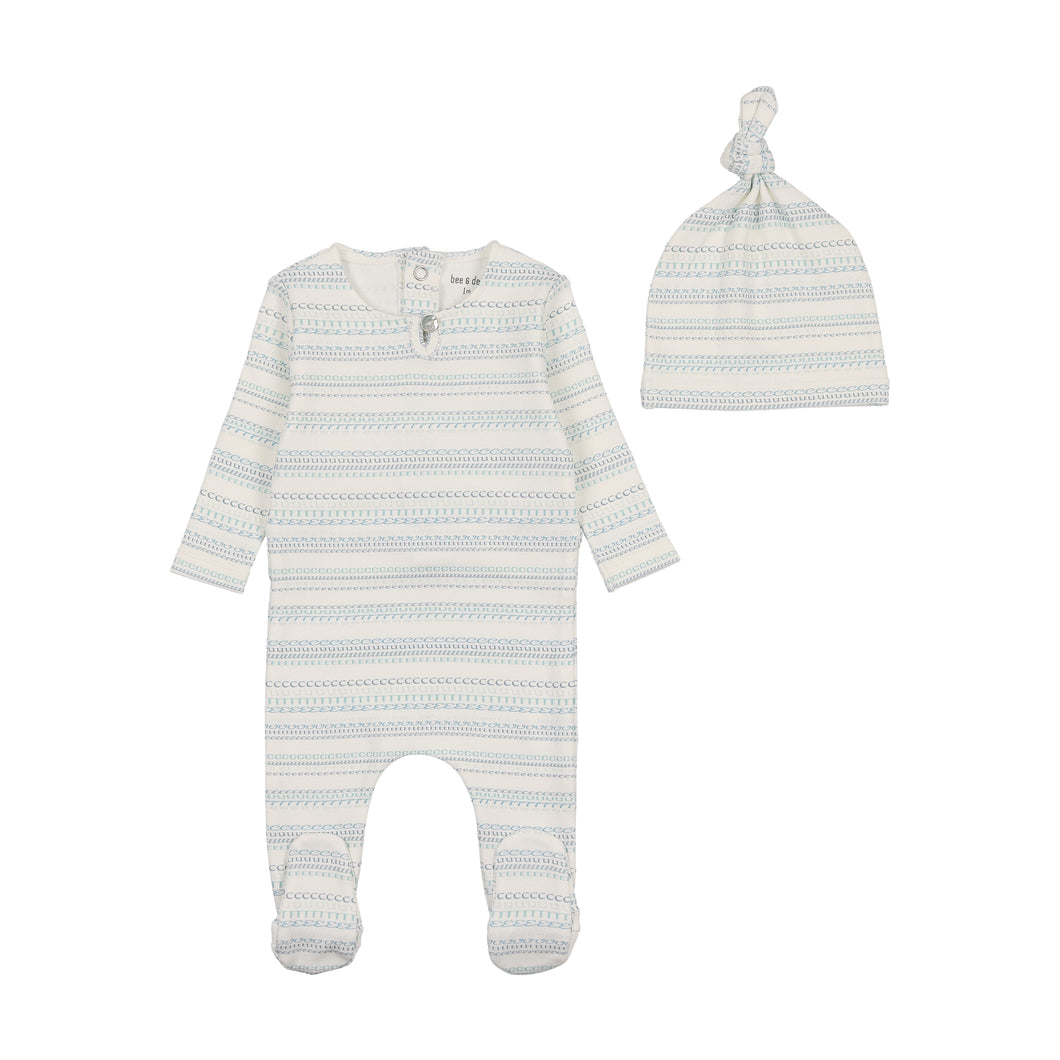 Alphastripes footie and beanie - boys print