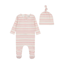 Load image into Gallery viewer, Alphastripes footie and beanie - girls print

