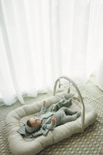 Load image into Gallery viewer, Velour cardi layette set - dusty blue
