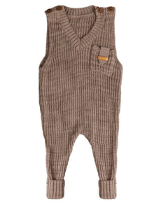 Pocket flap detail baby romper - Taupe BBK418