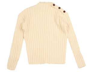 Shoulder button chunky knit - Cream BKN489