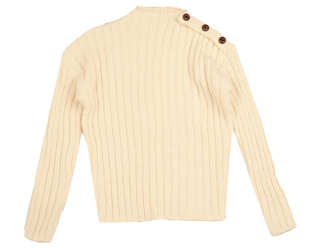 Shoulder button chunky knit - Cream BKN489