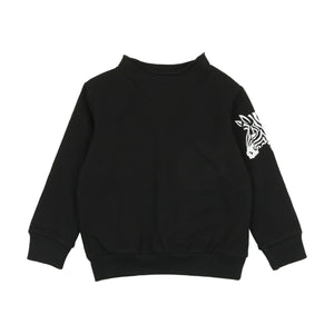 Embroidered baby set - Black with zebra