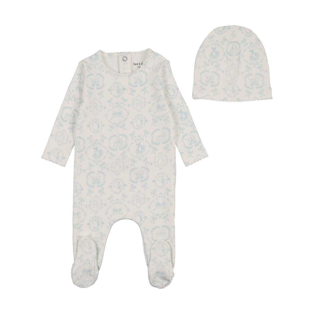 Babyland toile footie and beanie - Ivory boys