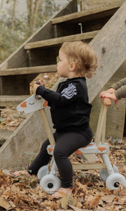 Embroidered baby set - Black with zebra