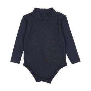 Bamboo mock neck onesie - navy