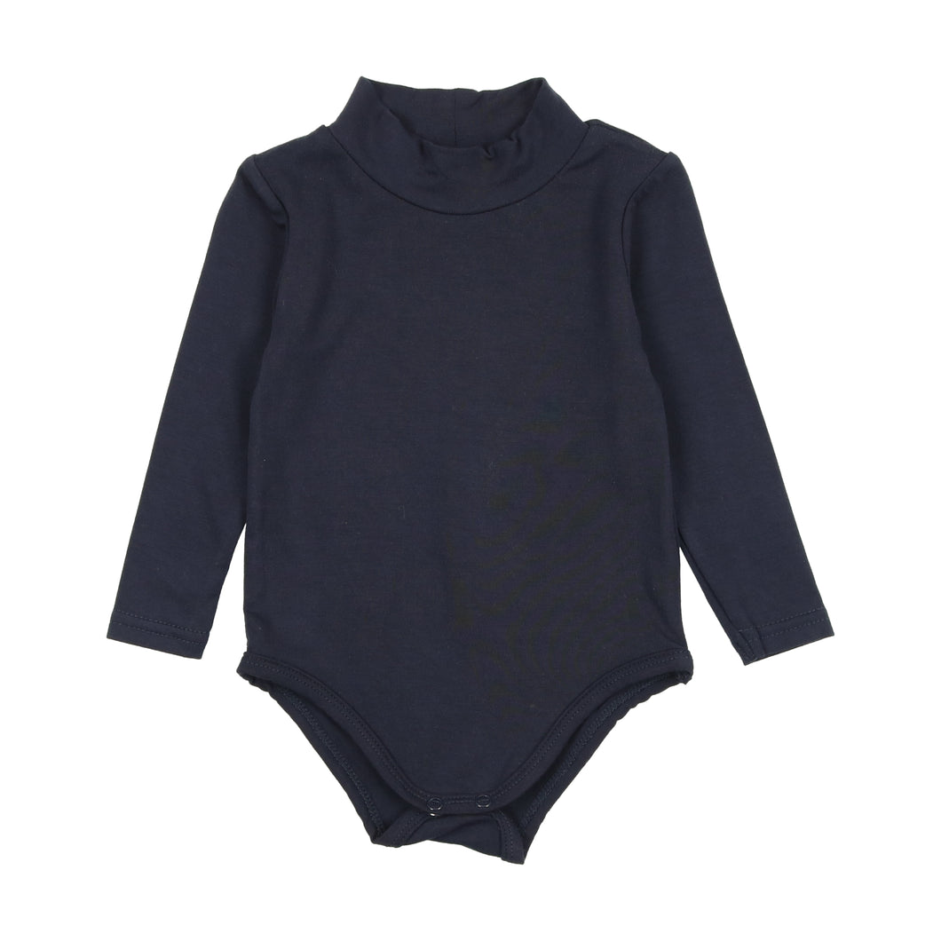 Bamboo mock neck onesie - navy