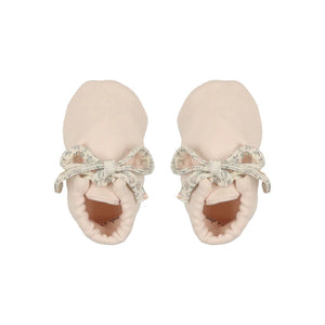 Organic ditsy booties - champagne pink