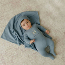 Load image into Gallery viewer, Best friends footie and hat - Dusty blue
