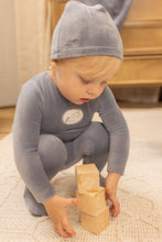 Load image into Gallery viewer, Birdie branch velour layette set - Indigo
