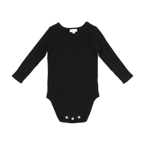 Knit crewneck onesie - black