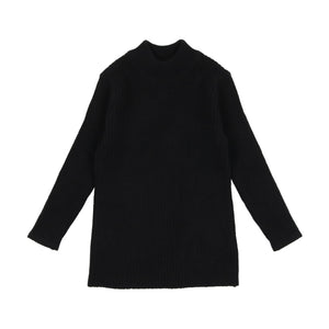 Knit mock neck - black