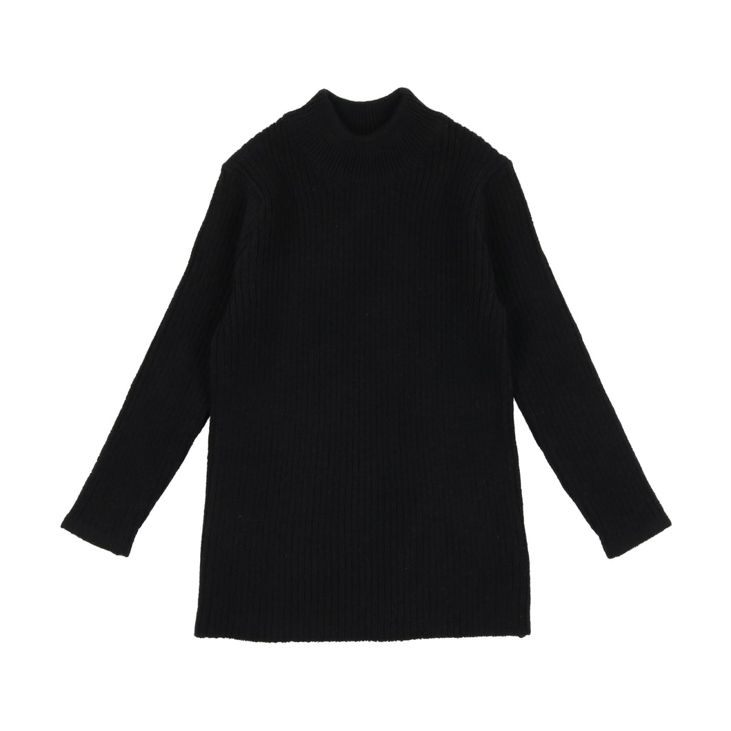 Knit mock neck - black
