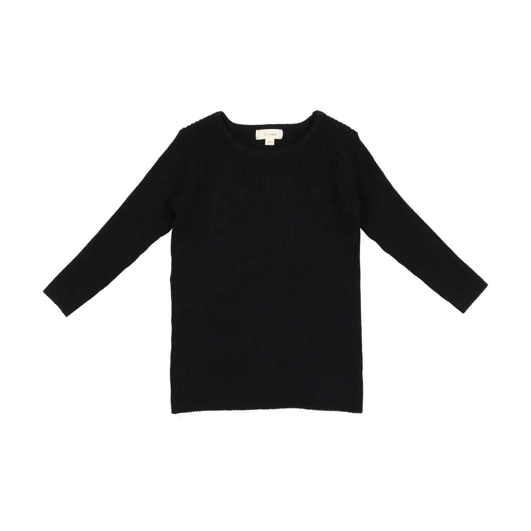 Knit crewneck sweater - black