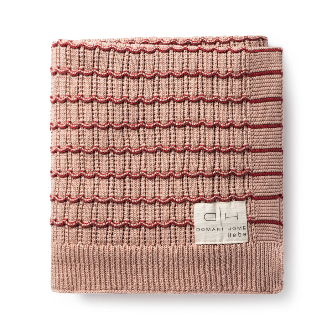Domani Home - Striated Scallop Blanket Blush