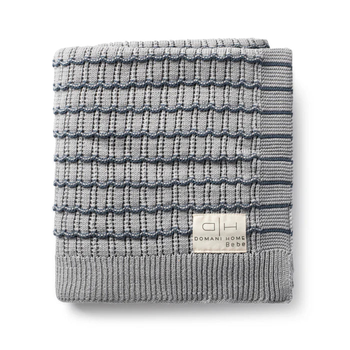 Domani Home - Striated Scallop Blanket Blue