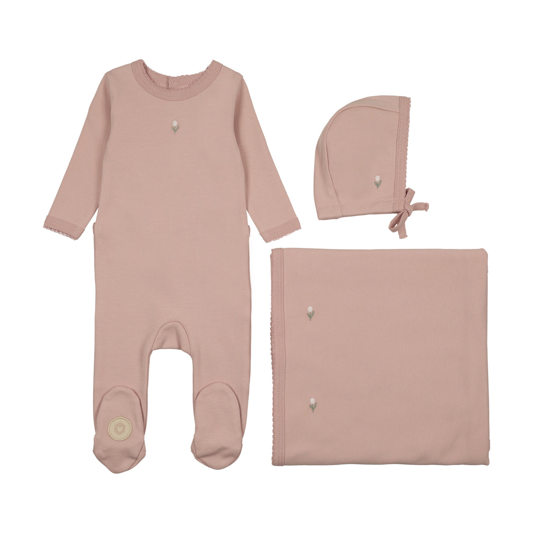 Blooming girls layette set - Orchid pink