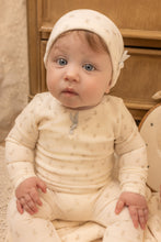 Load image into Gallery viewer, Blossoms print velour footie and beanie - Linen boys

