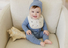 Load image into Gallery viewer, Muslin/terry bibs - Blue nautical/solid

