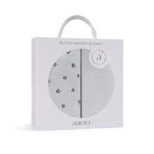 Load image into Gallery viewer, 2 Pack Cherry Print Collection - Muslin Swaddle - Blue
