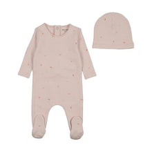 Load image into Gallery viewer, Bow Print Footie/Beanie-Dusty Pink
