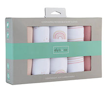 Load image into Gallery viewer, 5-pack rainbow reversible burp cloths - Dusty pink rainbow
