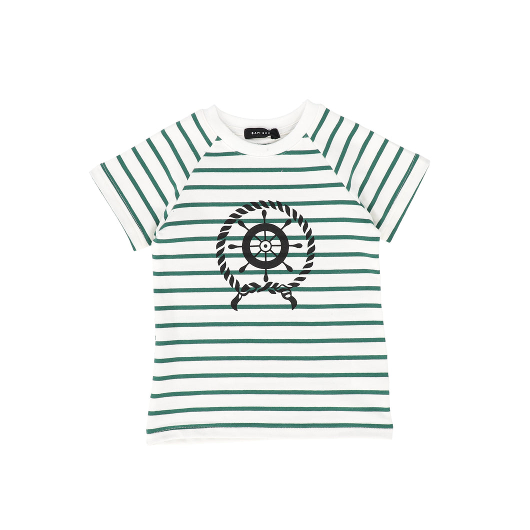 Stripe wheel t-shirt - green